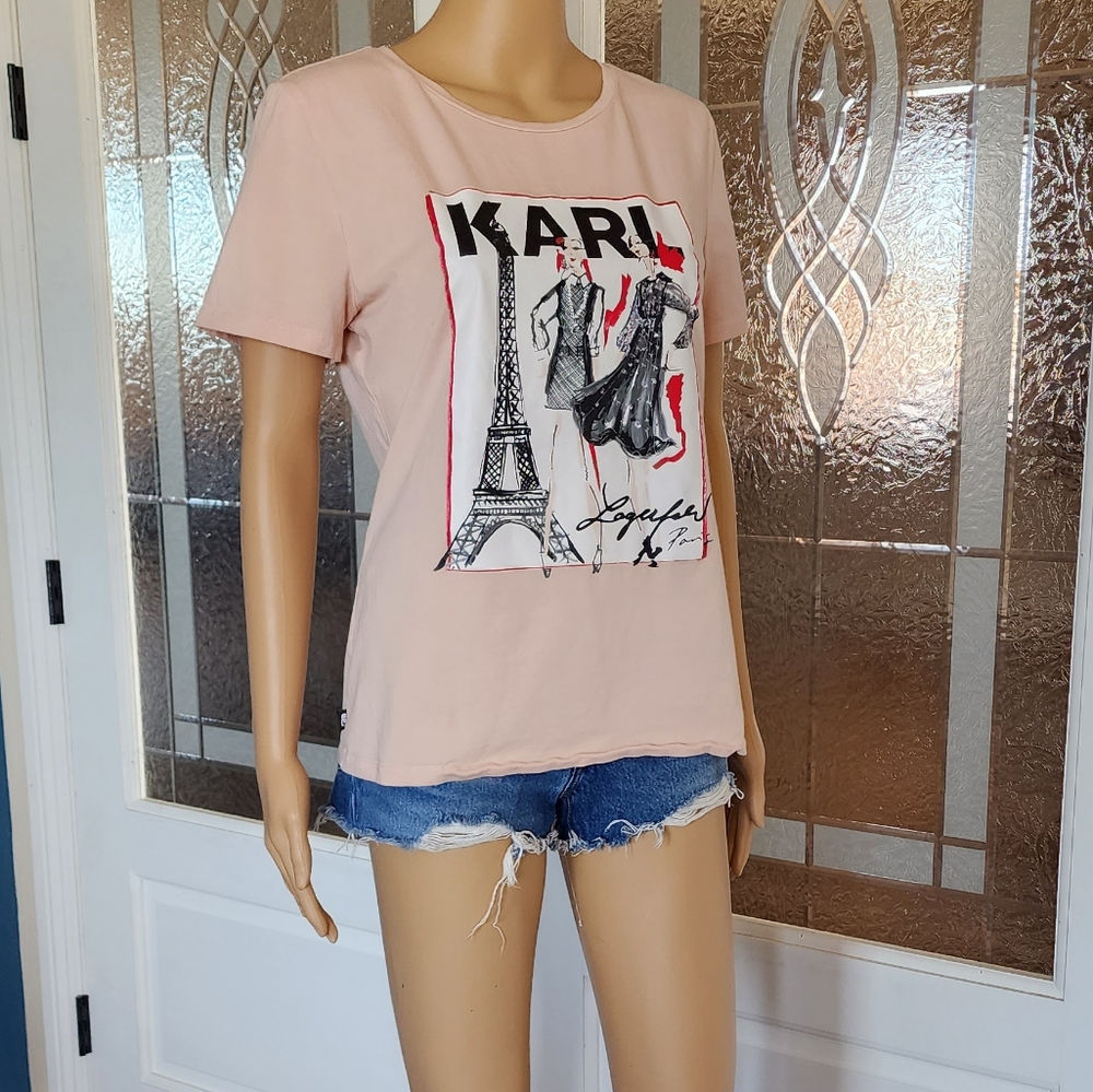 KARL LAGERFELD PARIS TEE SZ M - Picture 2 of 16